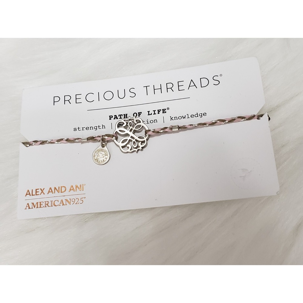 NEW ALEX ANI Precious Threads Braided Cord Necklace sterling silver PATH OF LIFE